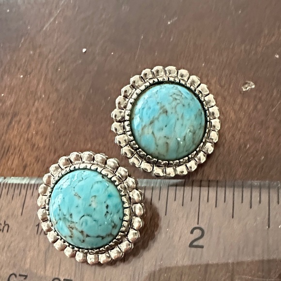 Silver and Turquoise Earrings - Picture 3 of 4